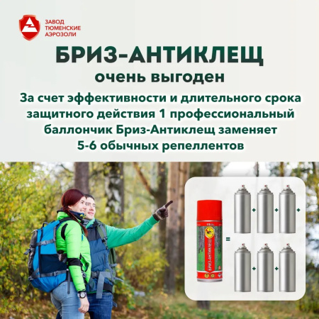 Аэрозоль Бриз-АнтиКЛЕЩ 140мл (ДВ_2,5г/л)